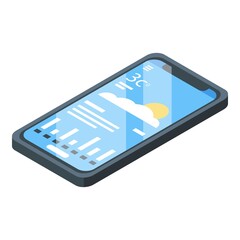 Poster - phone weather icon. isometric of phone weather vector icon for web design isolated on white backgrou