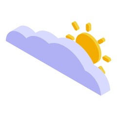 Poster - Cloudy weather icon. Isometric of cloudy weather vector icon for web design isolated on white background