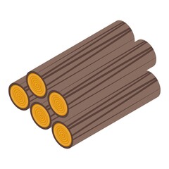 Wall Mural - Wood logs icon. Isometric of wood logs vector icon for web design isolated on white background