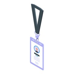 Poster - Plastic id card icon. Isometric of plastic id card vector icon for web design isolated on white background