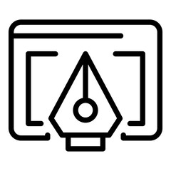 Poster - Redesign pen icon. Outline redesign pen vector icon for web design isolated on white background