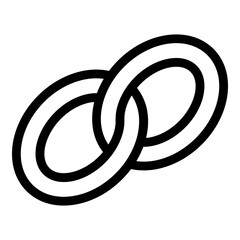 Poster - Chain link icon. Outline chain link vector icon for web design isolated on white background