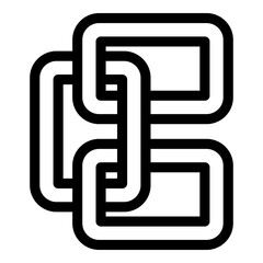 Poster - Digital chain icon. Outline digital chain vector icon for web design isolated on white background