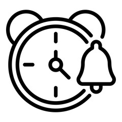 Poster - Time alarm icon. Outline time alarm vector icon for web design isolated on white background
