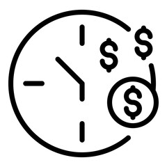 Poster - Money clock icon. Outline money clock vector icon for web design isolated on white background