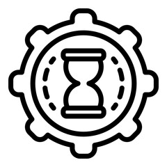Poster - Time track hours icon. Outline time track hours vector icon for web design isolated on white background