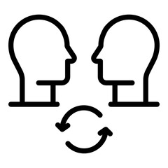 Poster - People contribution icon. Outline people contribution vector icon for web design isolated on white background