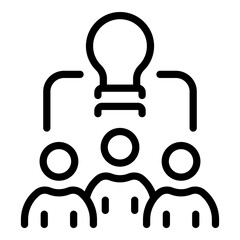 Poster - crowd cooperation icon. outline crowd cooperation vector icon for web design isolated on white backg