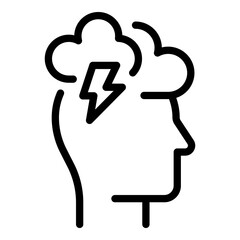 Poster - Brainstorming icon. Outline brainstorming vector icon for web design isolated on white background