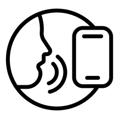 Poster - Voice command icon. Outline voice command vector icon for web design isolated on white background