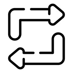 Poster - Repost icon. Outline repost vector icon for web design isolated on white background