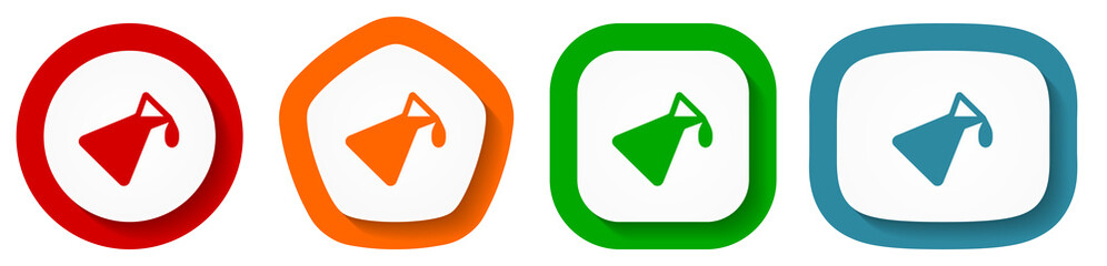 Poster - Chemistry vector icon set, flat design buttons on white background