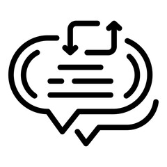 Poster - Repost chat icon. Outline repost chat vector icon for web design isolated on white background