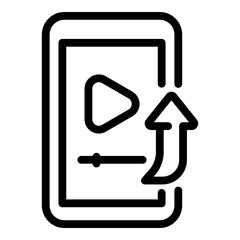 Poster - Send video icon. Outline send video vector icon for web design isolated on white background
