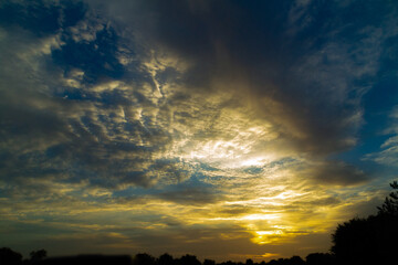 Wall Mural - sunrise over the river at qudra lake