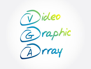 Aufkleber - VGA - Video Graphic Array acronym, technology concept background