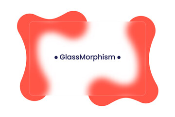 Poster - Abstract background. Transparent frame in glass morphism style