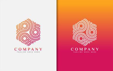 Aufkleber - Modern Hexagon Logo With Abstract Lines Inside. Usable For Brand Business and Company. Vector Logo Illustration.