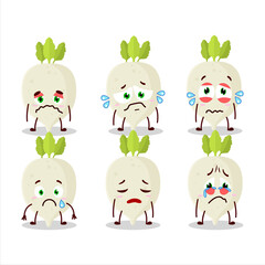 Sticker - May turnip cartoon character with sad expression