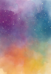 Wall Mural - abstract star field in galaxy space with watercolor digital art painting for texture background
