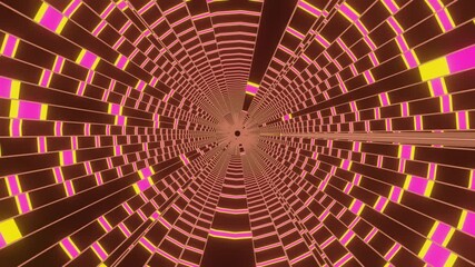 Wall Mural - 4k video animation inside tunnel having beautiful pink and yellow color texture and pattern seamless
