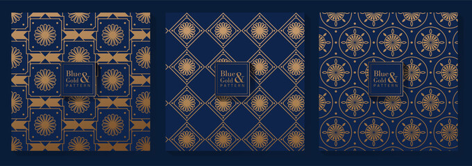 Sticker - Blue and Gold Pattern