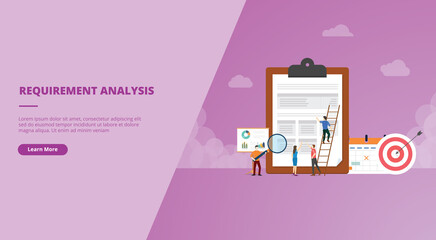 Poster - business requirements analysis concept for website design template banner or slide presentation cove