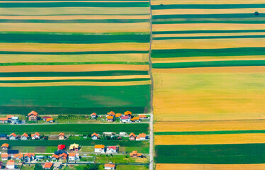 Wall Mural - Aerial view of farmland, Belgrade, Serbia