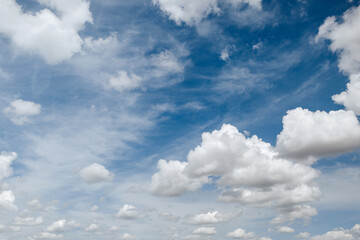 Wall Mural - white, fluffy clouds in blue sky. background from clouds