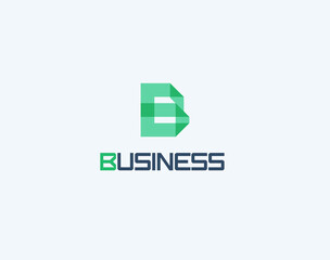 Aufkleber - Geometric letter B, monogram from blue tape piece with overlay and transparency effect. Versatile and modern logo for business and science, modern logotype template, isolated vector illustration.