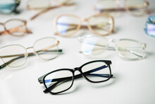 Optical Glasses In White Background