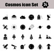 © Abdul Qaiyoom - Glyph Style Set of Cosmos Icon In Flat Style.