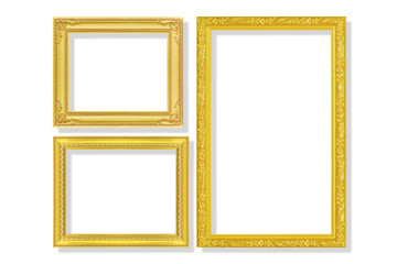 The antique collection set of frame isolated on white background with clipping path included.