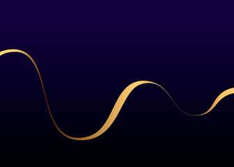 Wall Mural - abstract gradient with wave gold line background. curve dark pattern. vector illustration