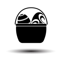 Sticker - Easter Basket With Eggs Icon