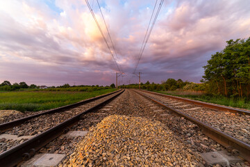 In the middle of the tracks