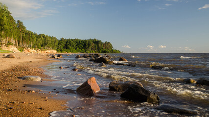 Wall Mural - Stones on the seashore near the Veczemju cliffs, Latvia