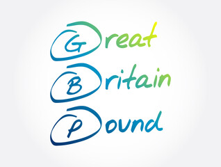 Poster - GBP - Great Britain Pound acronym, business concept background