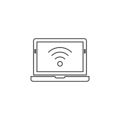 Poster - wi-fi icon with laptop.  internet icon vector