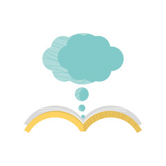 Poster - open book imagination read cartoon icon isolated style