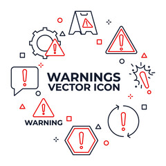 Wall Mural - Set of Warning sign icon. Warnings pack symbol template for graphic and web design collection logo vector illustration