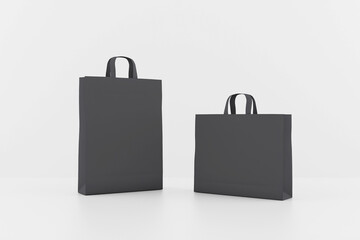 Poster - Blank black paper bags with a space for your logo. Mock up