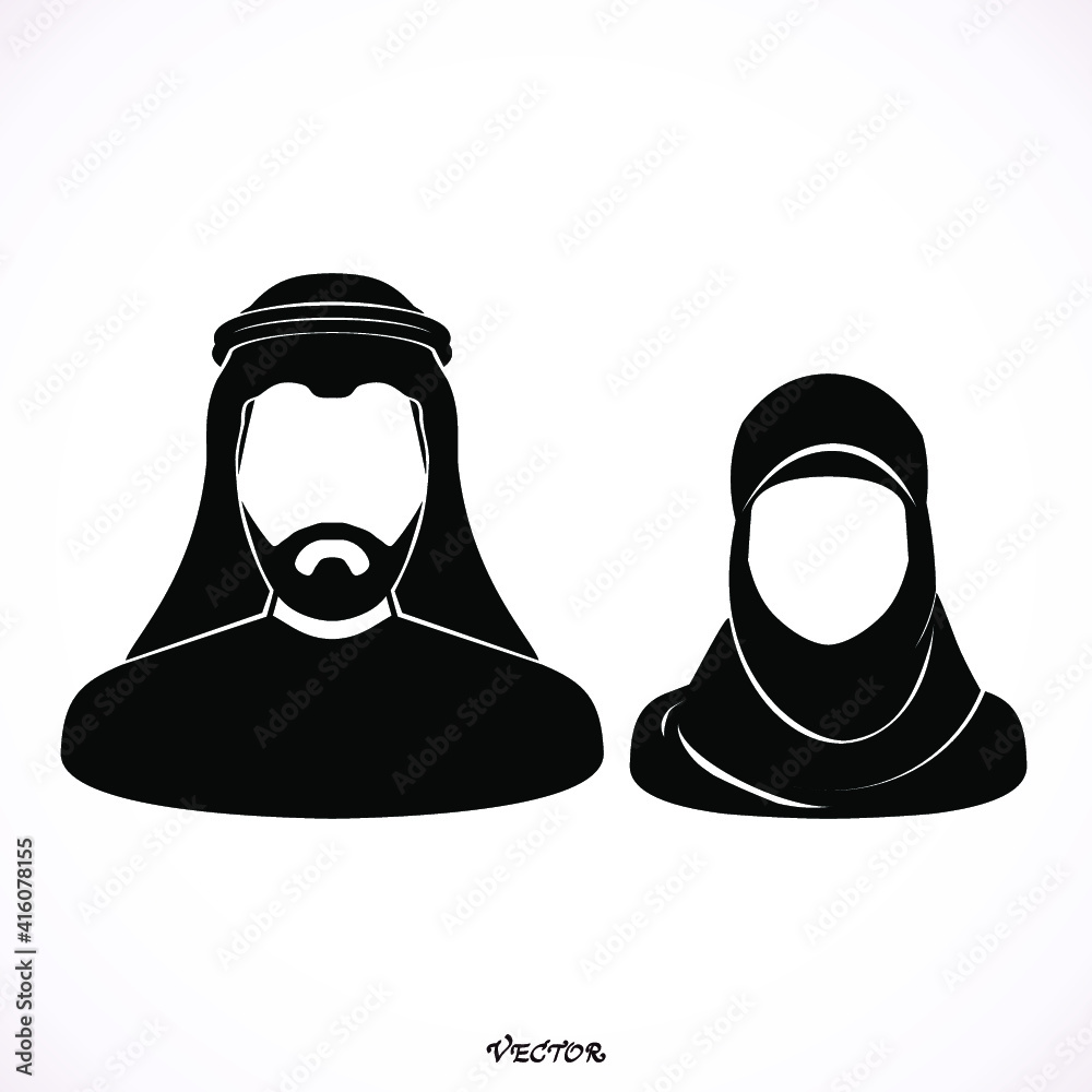 Muslim man and woman. Stock Vector | Adobe Stock