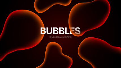 Poster - Liquid Abstract Background with Gradient soap Bubbles. Vector illustration