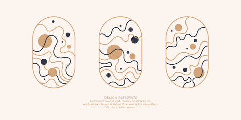 Poster - a set of modern backgrounds with abstract elements and dynamic shapes. vector illustration.