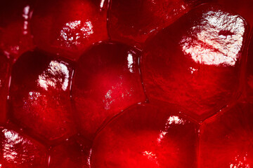 texture of peeled ripe pomegranate. close-up. macro