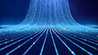 © ZETHA_WORK - abstract internet data light stripe flowing in cyberspace, network information communication technology concept, neon curve line moving in motion