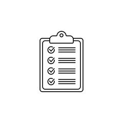 Clipboard thin line icon. Checklist sign symbol for web site and app design.