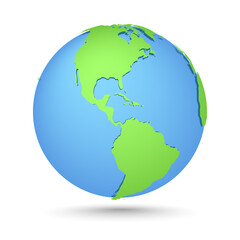 Wall Mural - Globes icon. World map. Planet with continents