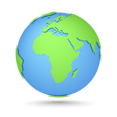 Wall Mural - Globes icon. World map. Planet with continents